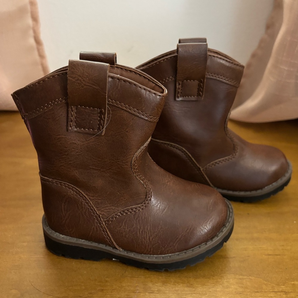 Cat & Jack Brown Ankle Boots Western Style